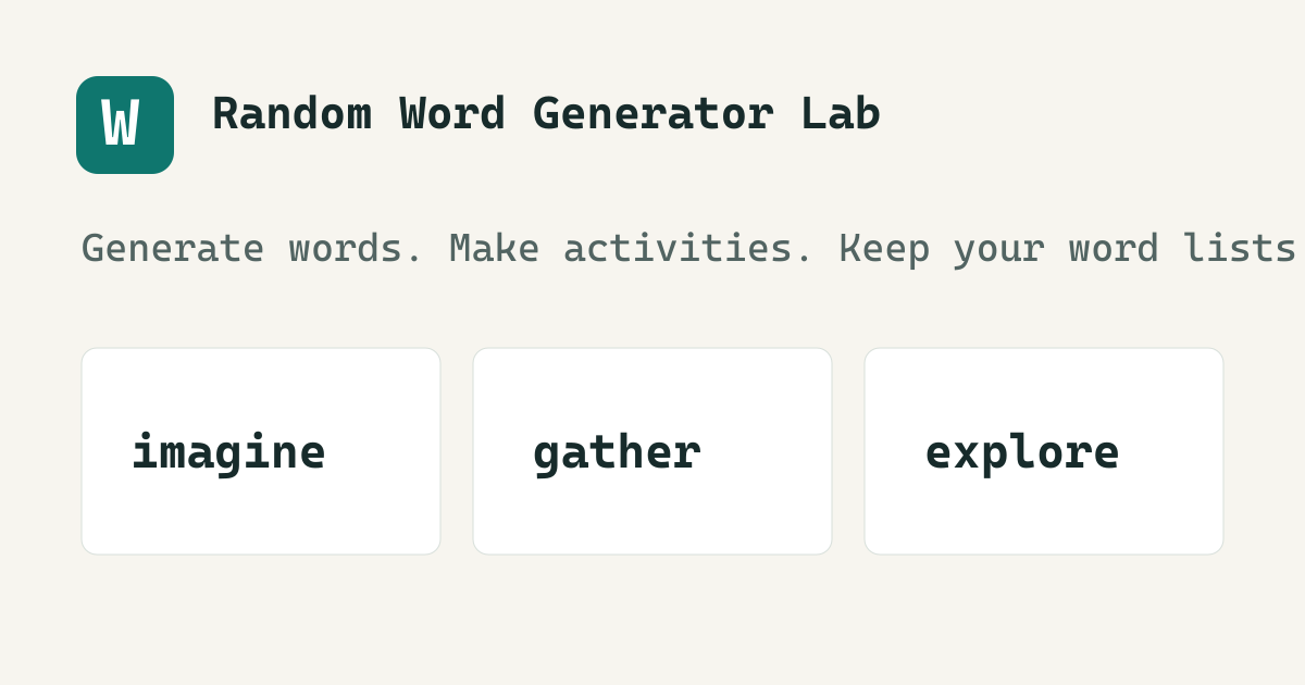 Random Word Generator with Meaning